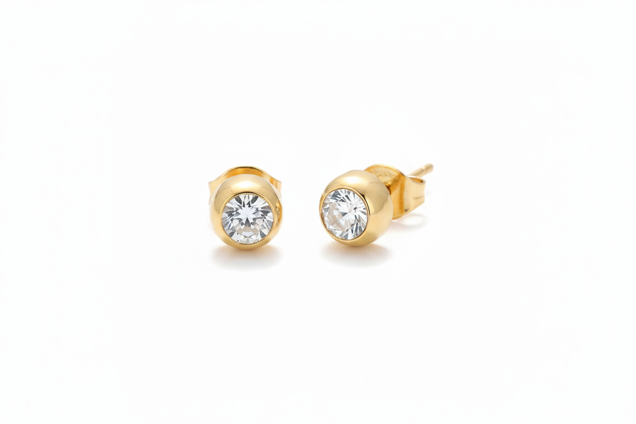 Crystal Bezel Studs with matching background