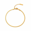 Gold Herringbone Snake Chain Bracelet - White Background
