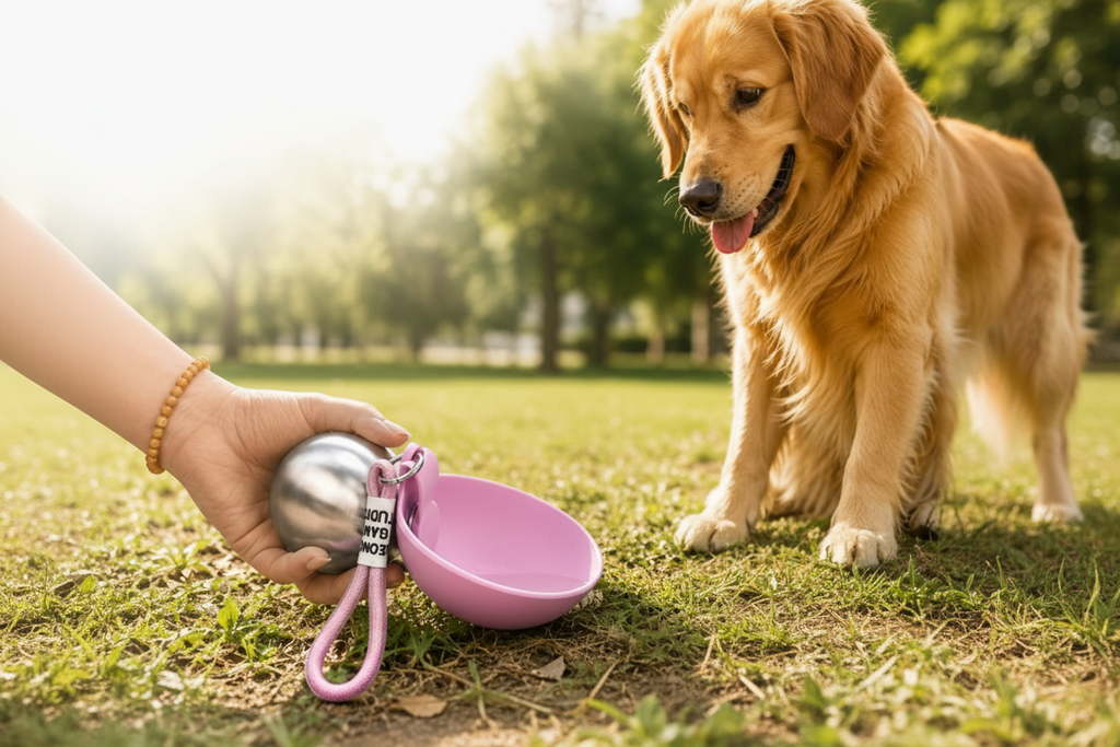 Golden Retriever with SipSphere