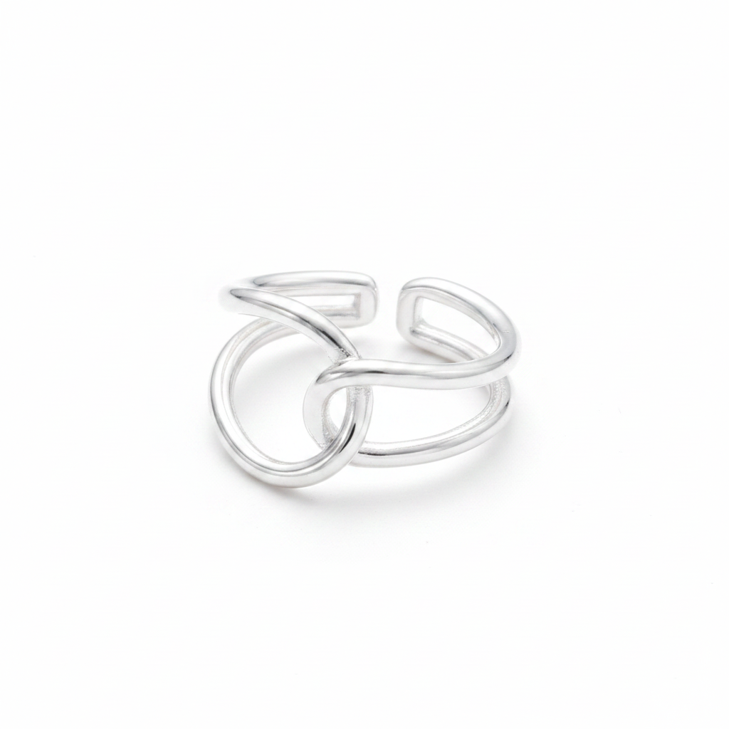 Silver Knot Ring - White Background