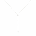 Silver Lariat Y-Necklace - White Background