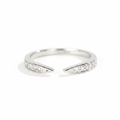 Silver Pave Crystal Open Band Ring - Matched White Background